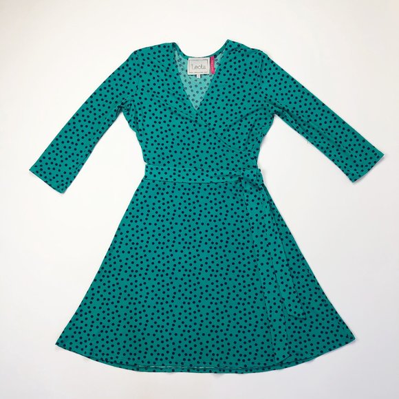 Leota Teal and Black Mini Dress - Picture 3 of 12